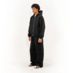 350 GSM Black Zip Up Hoodie 4.webp