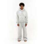 350 GSM Heather Grey Zip Up Hoodie 3.webp