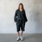 600 GSM Black Quarter Zip Sweatshirt 5.webp