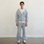 600 GSM 'Heather Grey' Zip Up Hoodie (2)