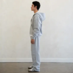 600 GSM 'Heather Grey' Zip Up Hoodie (3)