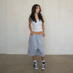 Heather Grey Baggy Sweat Shorts 2.webp