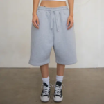 Heather Grey Baggy Sweat Shorts 4.webp