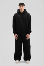 350 GSM 'Black' Cuffed Sweatpants (1)