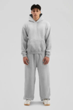 350 GSM 'Heather Grey' Cuffed Sweatpants (1)