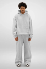 350 GSM Heather Grey Fleece Sweatpants 1.webp