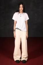 'Field' Cream Canvas Pants (1)